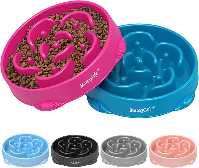 MateeyLife Large Slow Feeder Dog Bowls 2PCS, Anti-Choking Puzzle Dog Food Bowls by MateeyLife