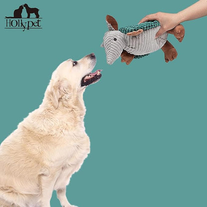 Hollypet Plush Dog Squeaky Toy Stuffed Armadillo Animal Pet Puppy Chew Toys - Image 5