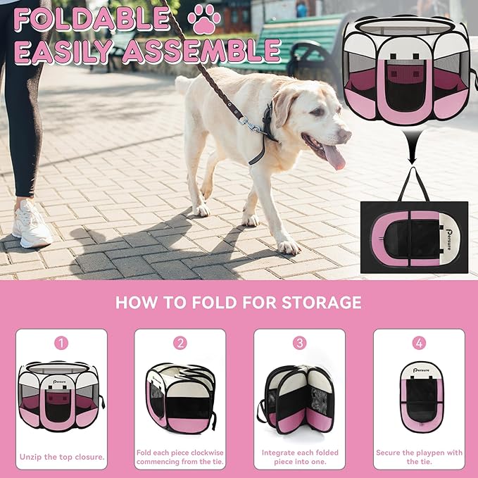 Dog Cat Playpen Indoor Outdoor for Puppy Pet Travel, Dogs Enclosure Tent Crates - Image 5