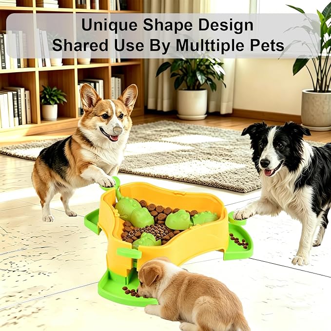 Dog Cat Treat Dispenser Slow Feeder Toy, 3-in-1 Interactive Dog Puzzle Press - Image 4