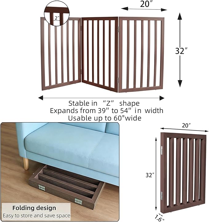 Dog Gate Indoor, Freestanding Dog Fence - Image 7