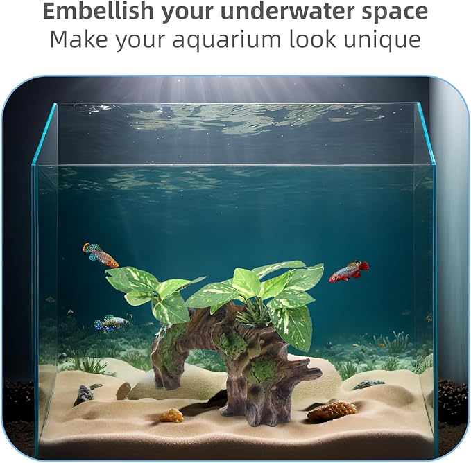 relaqcc Aquarium Decor Ornaments Artifical Driftwood Cave Fish Tank Decorations - Image 5