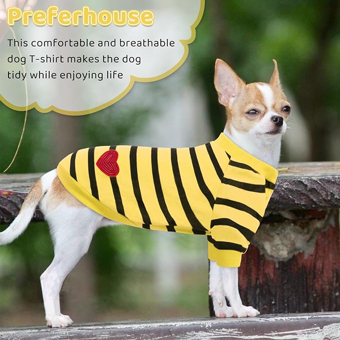 Pet Dog Striped T-Shirt Dogs Cats Cotton Vest Spring Summer Pet Apparel Tee - Image 6