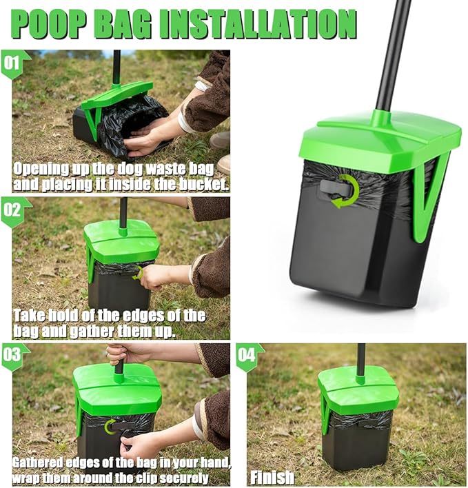 FUSBUNTY Pooper Scooper Swivel Bin & Rake - Image 6