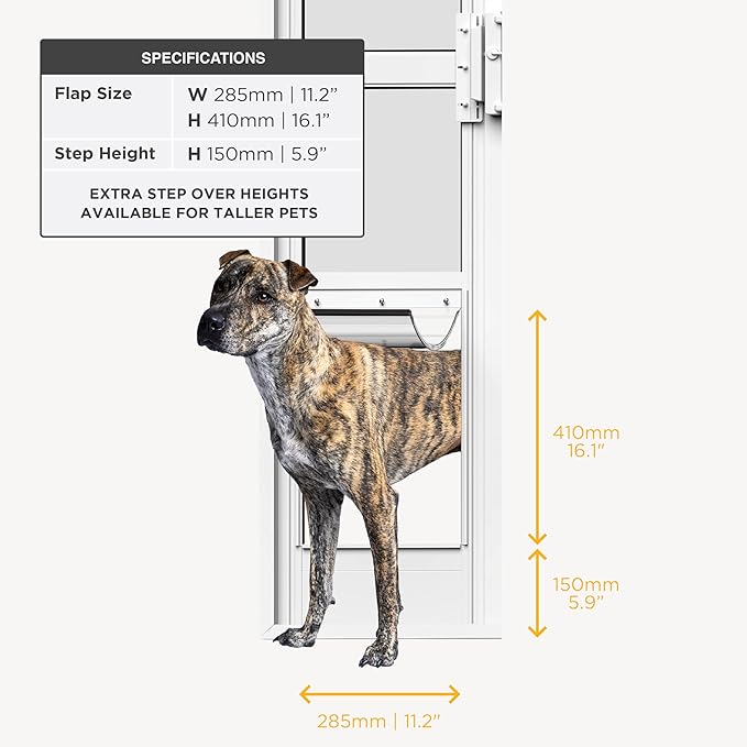 Hakuna Pets White Glass Patio Pet Door - Image 2
