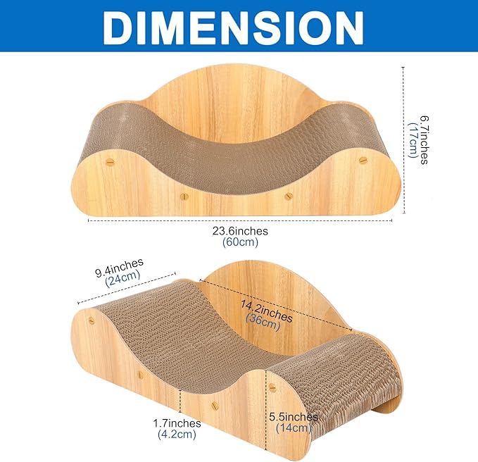 Simple Deluxe Cat Scratcher Cardboard Bed, Scratch Lounger - Image 2
