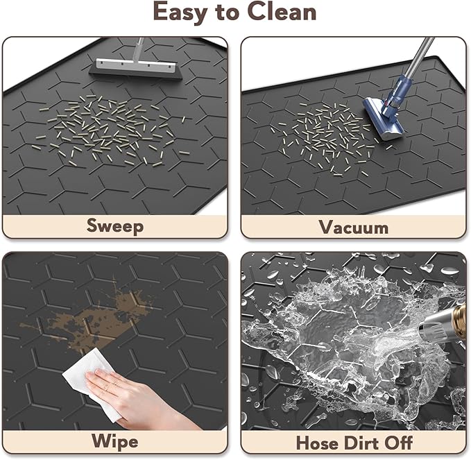 Garoopion Silicone Cat Litter Trapping Mat, Large Waterproof 34.05×22.5 inch - Image 4