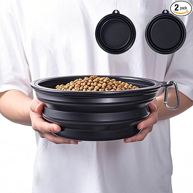 Extra Large Dog Bowl Pet Collapsible Bowls, 2 Pack Collapsible Dog Water Bowls by SLSON
