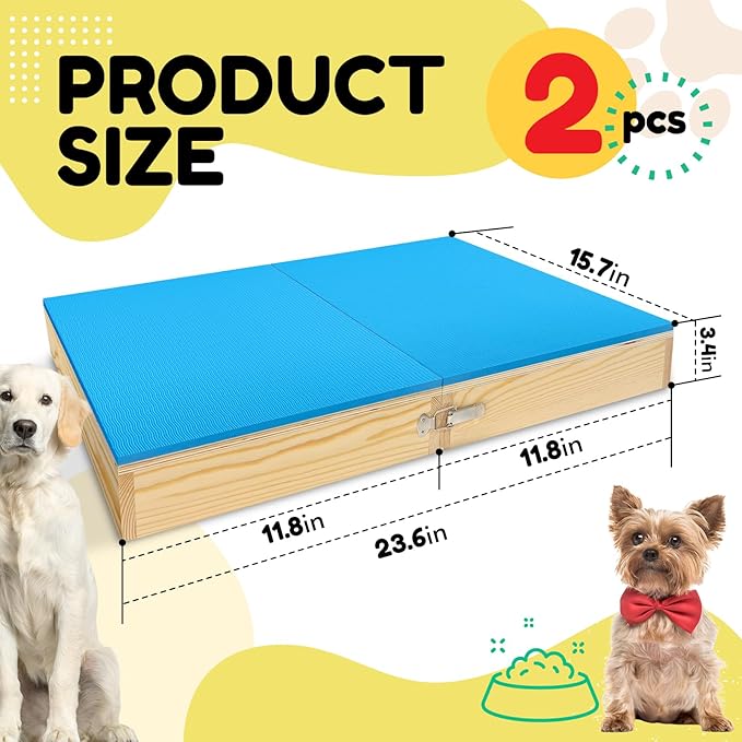2 PCS Connectable Wooden Dog Training Platform Non-Skid Dog Place Boards - Image 2