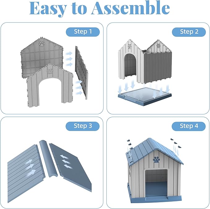 DRATO Indoor & Outdoor Dog Houses, Resin Material Pet Shelter - Image 7