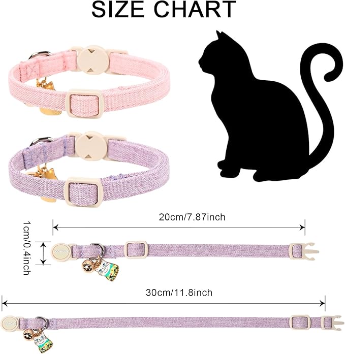 2 Pack Pink Purple Cat Collars Breakaway - Image 4