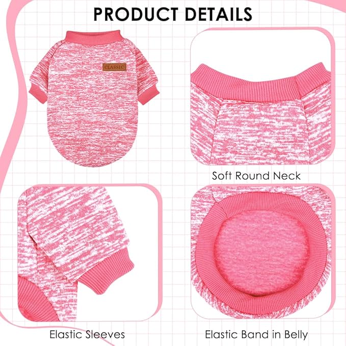 2 Pack Dog Sweaters for Small Dogs Girl Boy Winter Fleece Clothes Warm Soft Dog - Image 3
