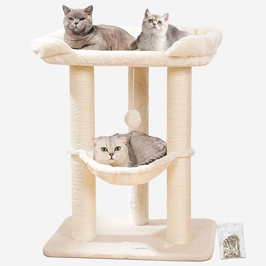 Happi N Pets 28" Cat Tree, Large Bed by HappiNPets