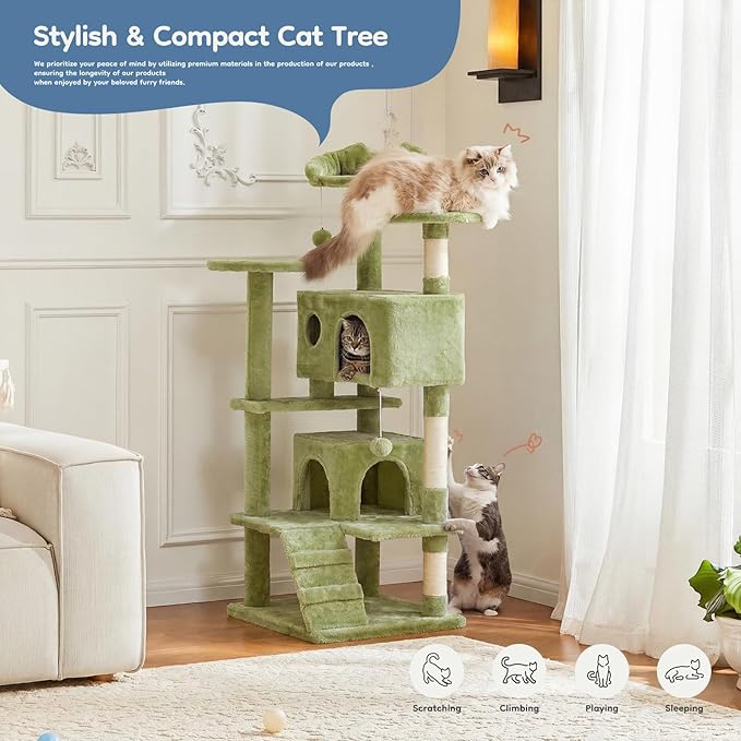 DUMOS 54-inch Indoor Cat Tree Tower –Multi-Level Pet House - Image 2