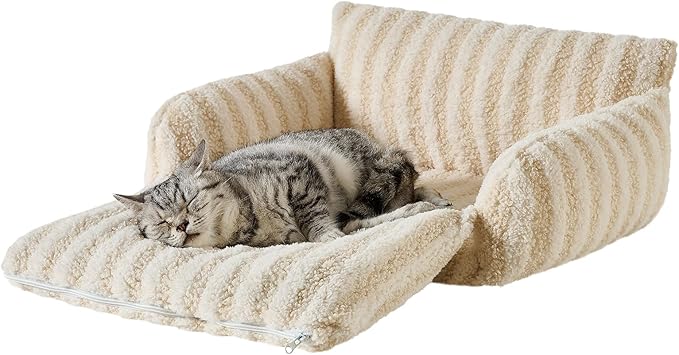 Hollypet Cat Bed Fluffy Plush Multifunctional Double-Layer Machine Washable - Image 2