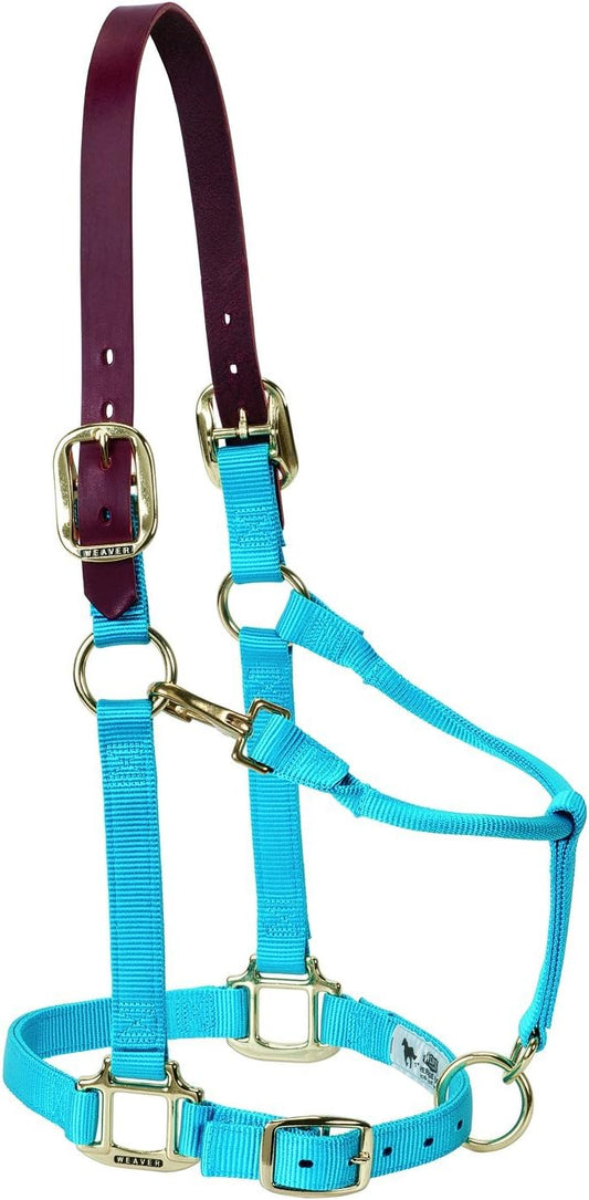 Weaver Equine Breakaway Horse Halter, Supple Leather Crown, Adjustable Chin & Throat Snap Halters for Horses, Equine Tack