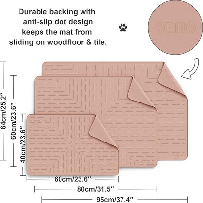 OHMO Cat Litter Mat XXL Trapping Mat Premium Silicone Rubber 37.5x25.2 Coral - Image 5