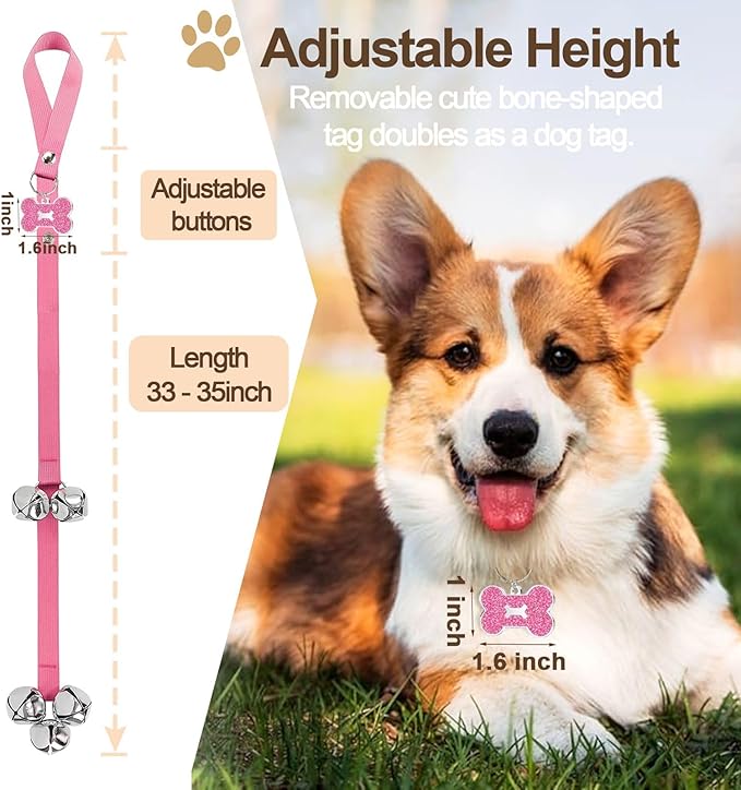 2 Pack Dog Door Bells Dog Doorbell to go Outside Puppy Train Bell - Image 2