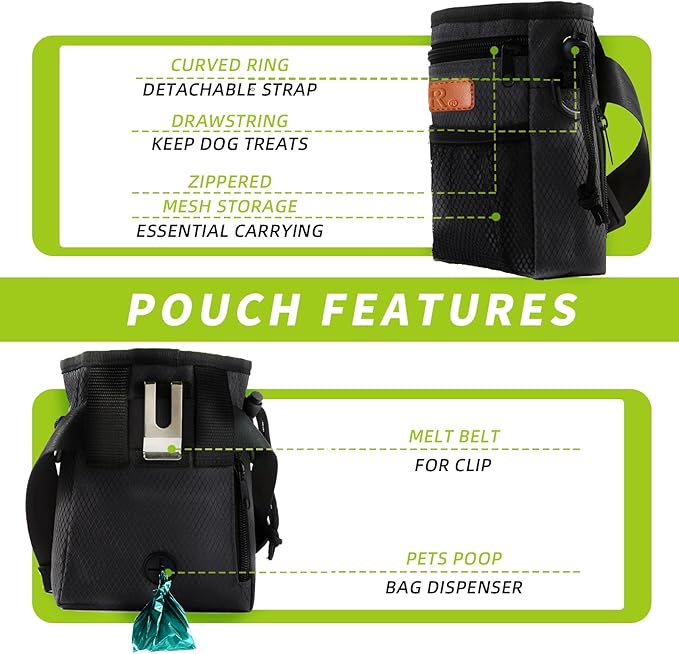 Dog Treat Training Pouch Easily Carries Pet Toys Kibble, Treats Built-in Poop - Image 2