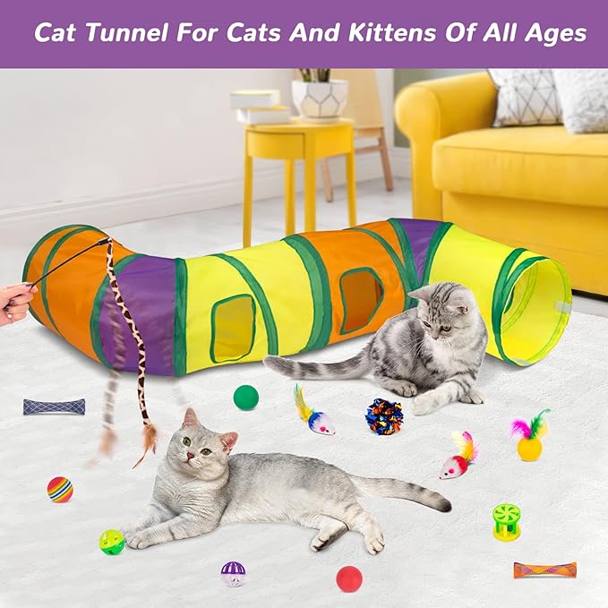 Retro Shaw 33 Pack Cat Tunnel Toy Set - Image 2