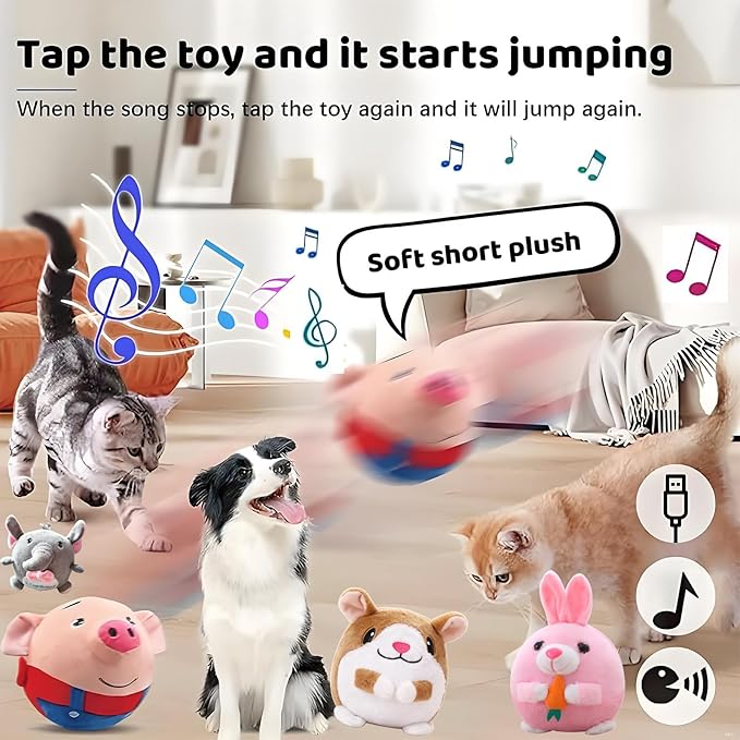 【2PCS】Interactive Dog Toys, Active Moving Pet Plush Toy - Image 3
