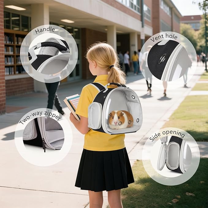 Guinea Pig Backpack, Space Capsule Bubble Window Small Animal Backpack - Image 6