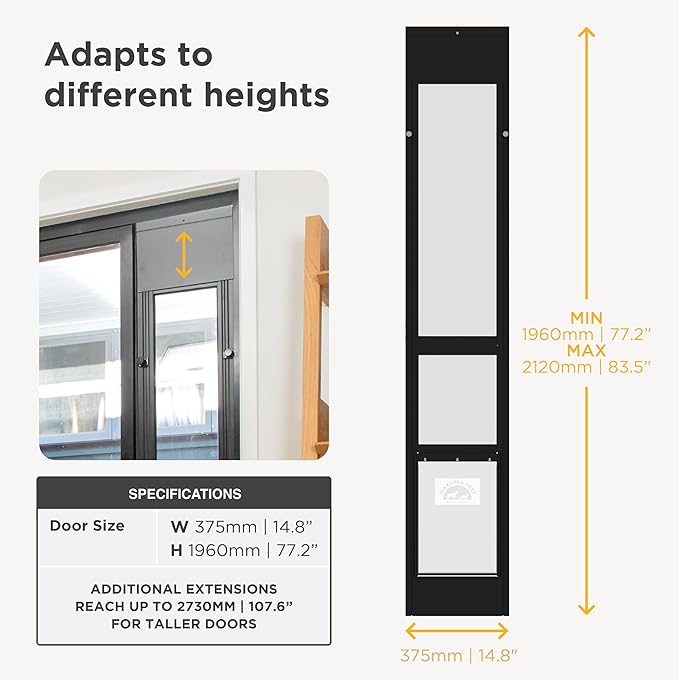 Hakuna Pets Black Glass Patio Pet Door - Image 6