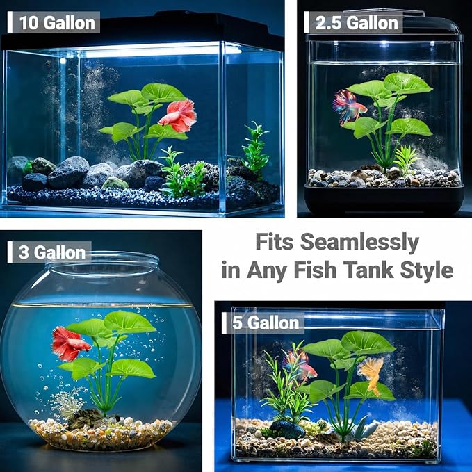 Aquarium Plants Betta Fish Tanks Decor 6-in Soft Aquarium Decorations Silk Fish - Image 2