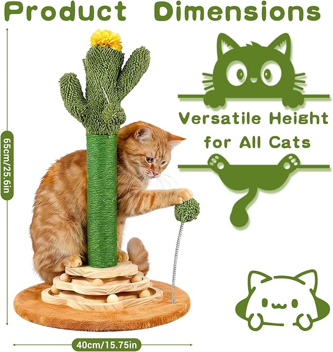 Cactus Cat Scratching Post Cat Tree, Cute Cat Scratching Post - Image 3