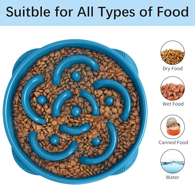 MateeyLife Large Slow Feeder Dog Bowls 2PCS, Anti-Choking Puzzle Dog Food Bowls - Image 6