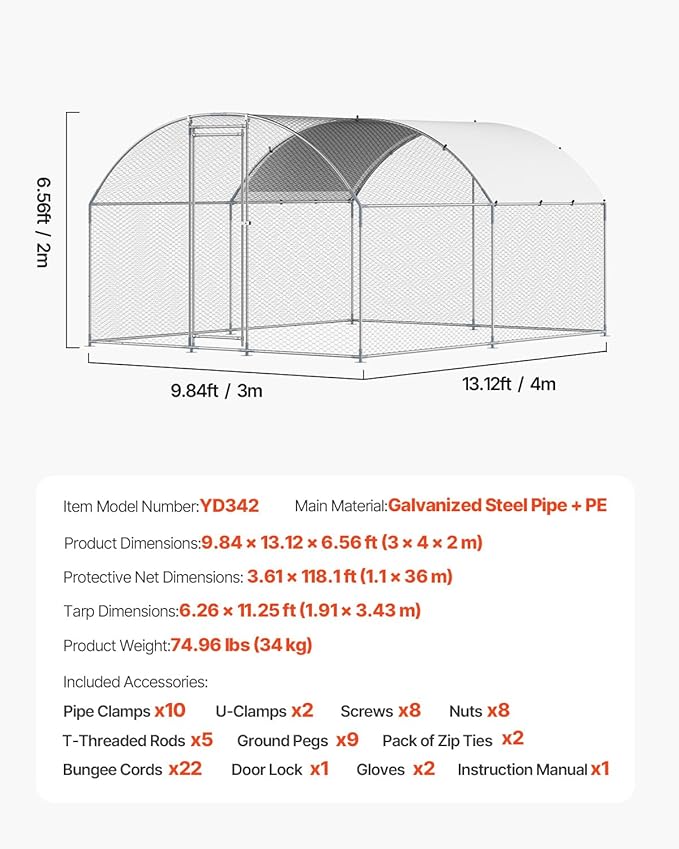 VEVOR Large Metal Chicken Coop - Image 7