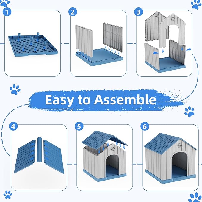 Small Dog House Indoor，Weatherproof Resin Outdoor Dog House - Image 5
