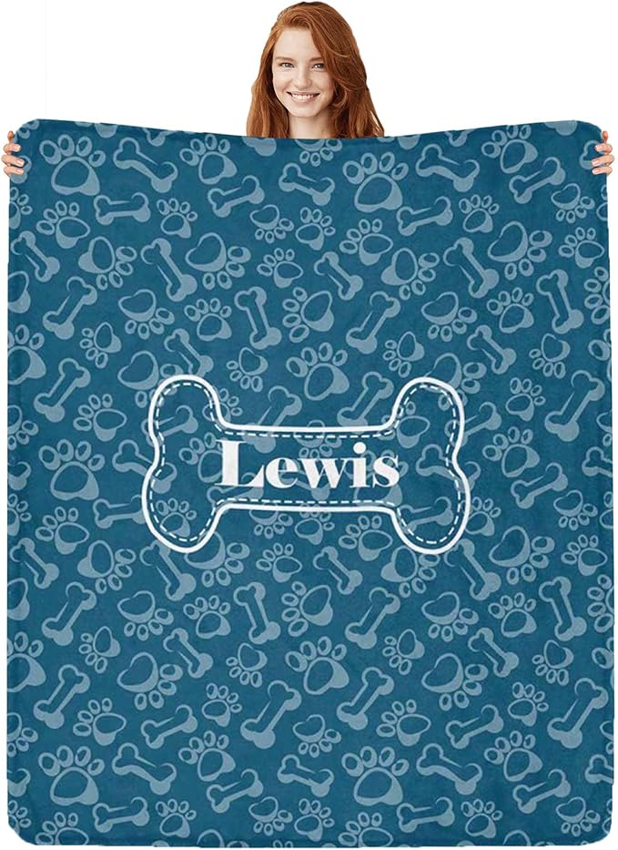 Personalized Paw Print Dog Blanket by Artsadd