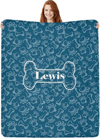Personalized Paw Print Dog Blanket by Artsadd