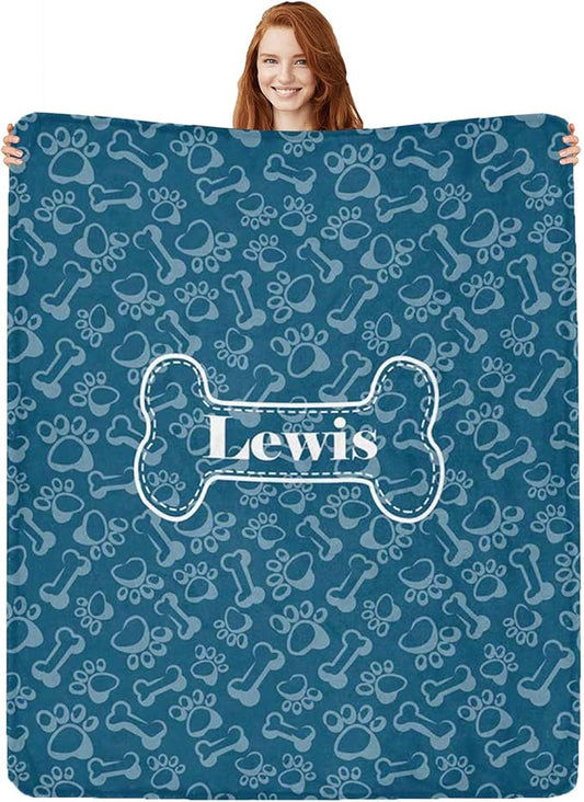 Personalized Paw Print Dog Blanket by Artsadd