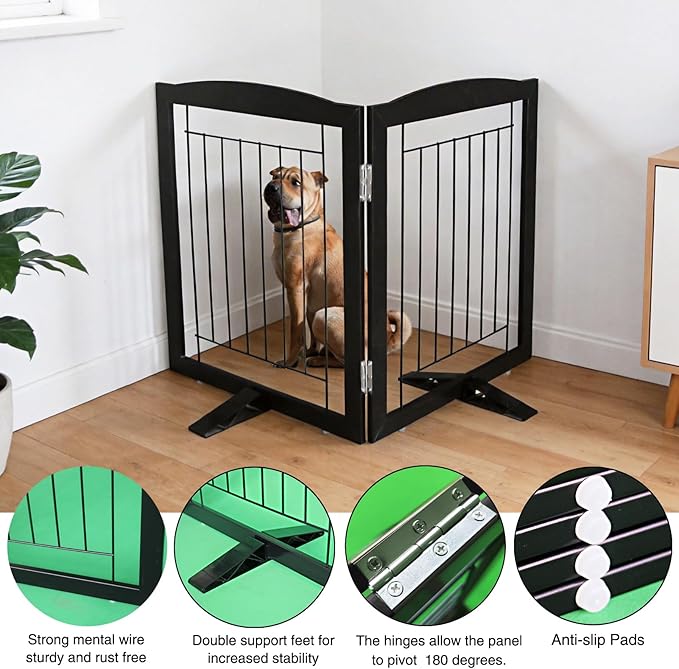ZJSF Freestanding Dog Fence Indoor, Foldable Dog Gate - Image 5