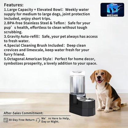 Sfozstra Black 8L Raised Gravity Pet Water Dispenser - Image 2