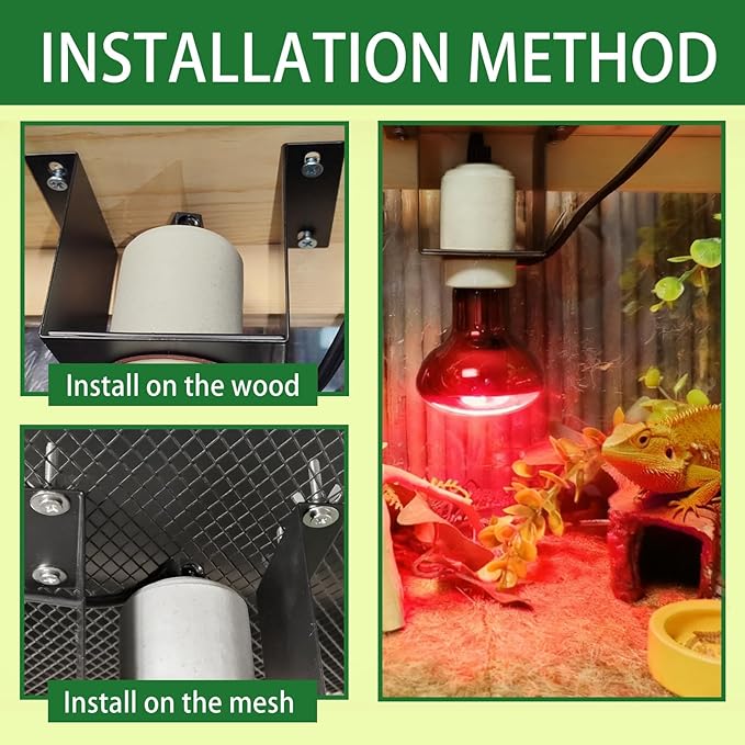 2PCS Reptile Light Fixture, Reptile Terrarium Heat Lamps Holder Bracket - Image 3
