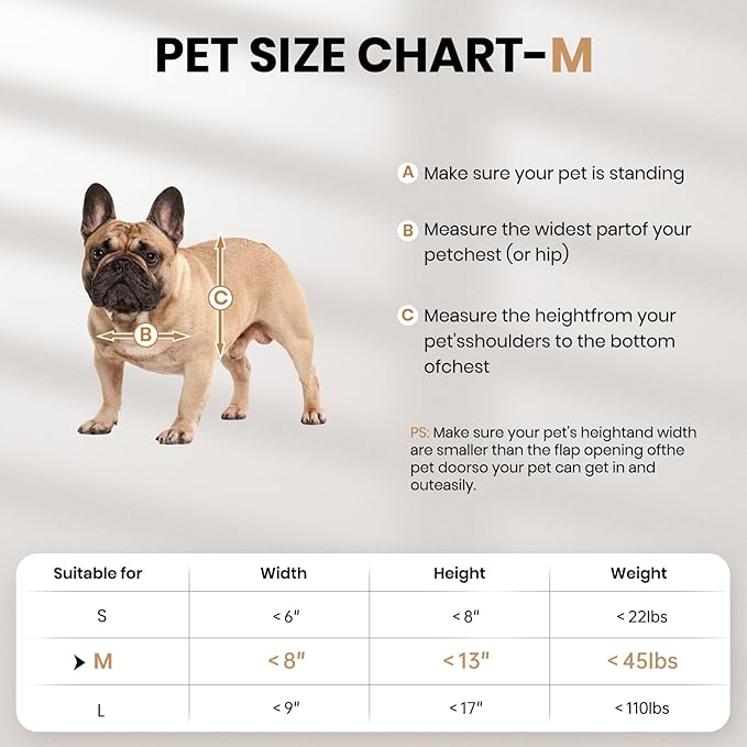 Dog Door for Door, Doggy Door Doggie Door, Medium Dog Door All Aluminum Black - Image 5