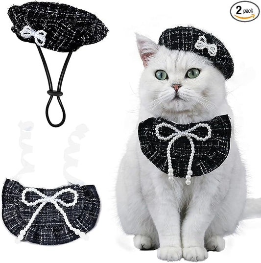 HOWWFALY 2PCS Cat Beret Hat by HOWWFALY