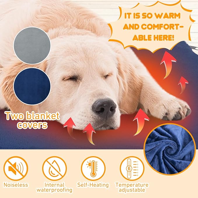 Dog Heating Pad Outdoor, Heated Dog Bed Indoor - Image 2