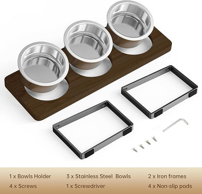 Elevated Cat Bowls with 3 Stainless Steel Bowls | 10° Tilted Anti-Vomiting - Image 7