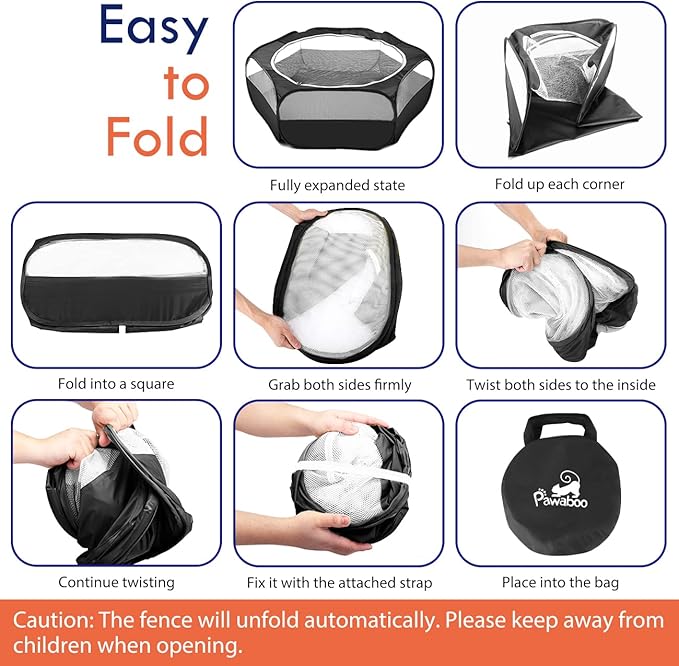 Pawaboo Small Animals Playpen, Waterproof Small Pet Cage Tent - Image 2