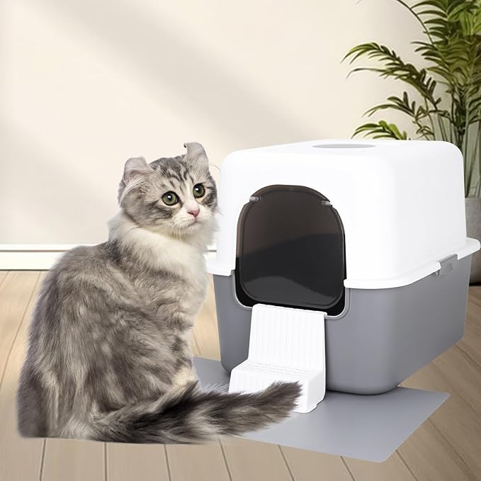 Sfozstra Grey Enclosed Cat Litter Box - Image 8