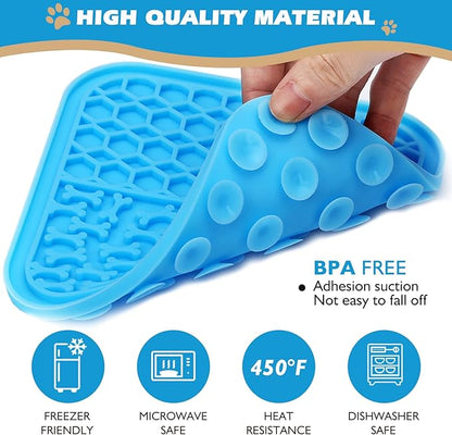2 Pack Lick Mat for Dogs and Cats, Dog Slow Feeder Dowl Mat for Bathing - Image 4