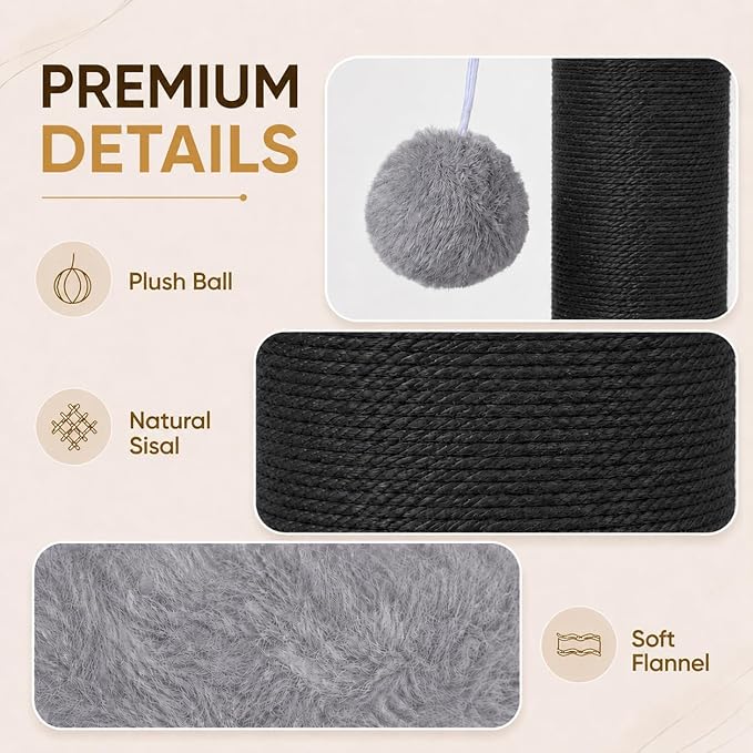 PAWSCRAT Cat Scratching Post 32 Inch High, 5.5 Inch Large Diameter Natural - Image 5