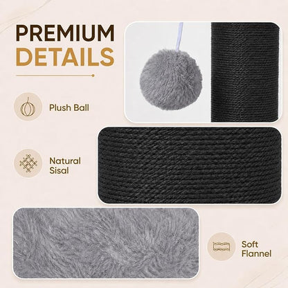 PAWSCRAT Cat Scratching Post 32 Inch High, 5.5 Inch Large Diameter Natural - Image 5