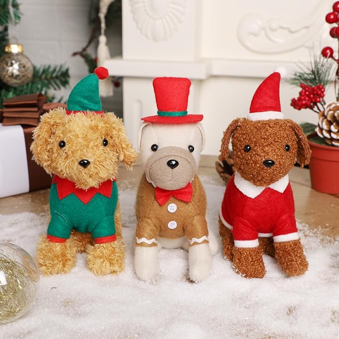 FORUP Christmas Dog Stuffed Animals, Fireplace & Party Decoration, Festive Gift - Image 8