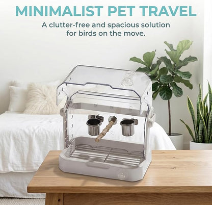 Bird Travel Cage, 10×6.7×8.3 Inches Waterproof & Sturdy Pet Carrier - Image 6