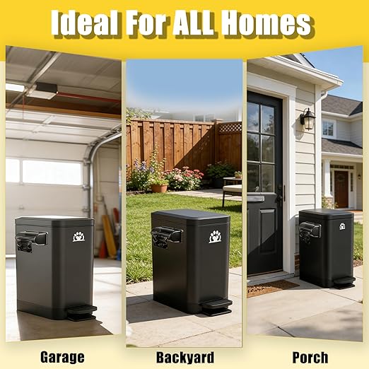 Dog Poop Trash Can Outside, 3Gal Metal Outdoor Trash Can, Outdoor Dog Poop - Image 5
